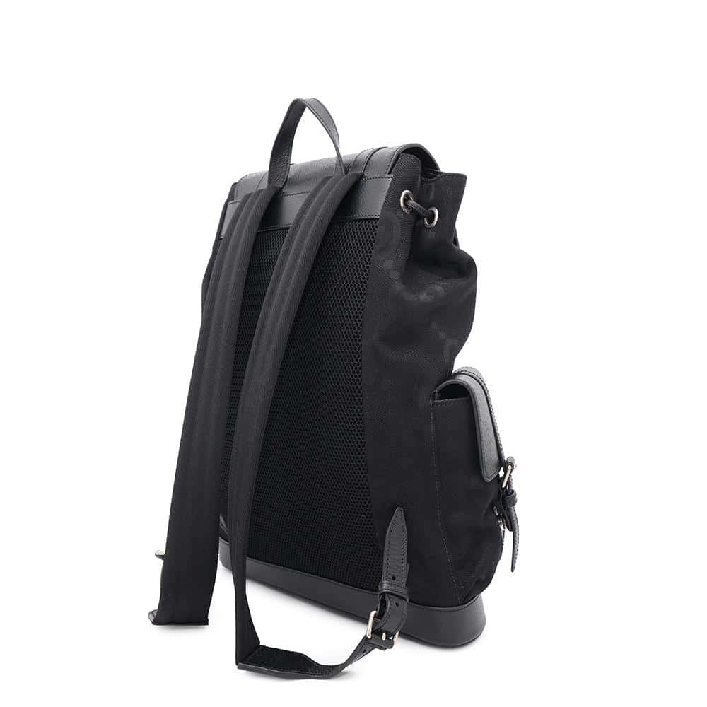 Gucci Leather Rucksack Canvas GG Bag Backpack Rucksack Daypack Jumbo Black